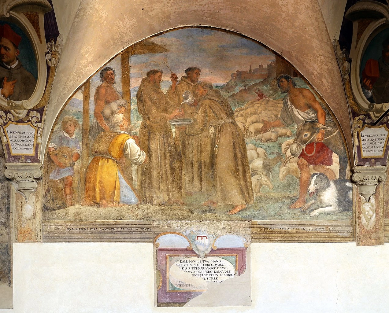 Chiostro - Storie di San Francesco, Ognissanti (Firenze), san Francesco guarisce un gregge dalla peste, lunetta 27